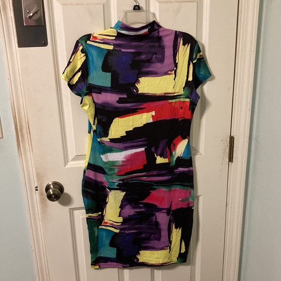 NWOT Vibrant Multi Color Dress M/L - Picture 3 of 11